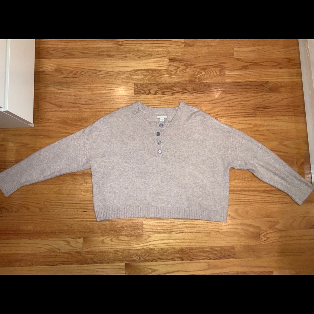 Purple Knit Sweater Button Up